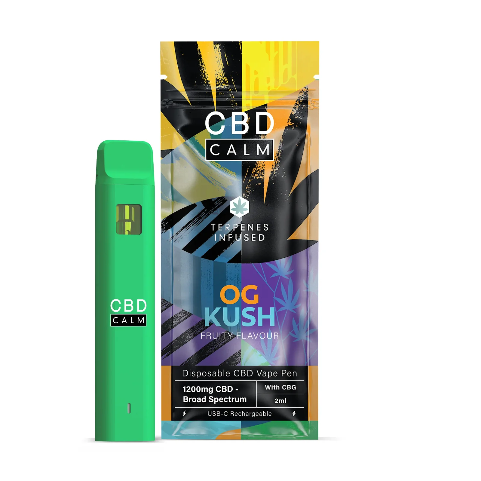 Image of O.G Kush – CBD Terpenes 1200mg Disposable Vape | CBD Calm