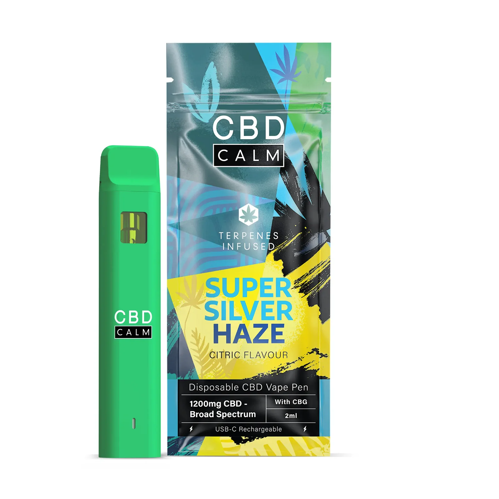 Image of Super Silver Haze – CBD Terpenes 1200mg Disposable Vape | CBD Calm