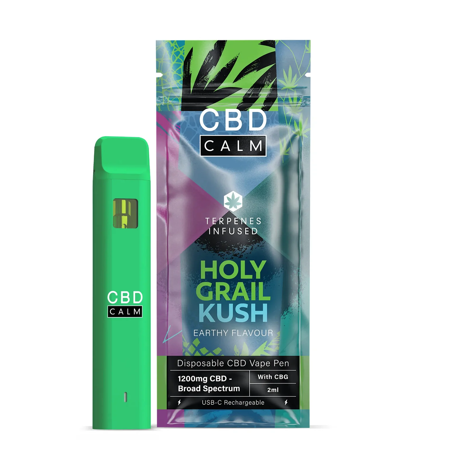 Image of Holy Grail Kush – CBD Terpenes 1200mg Disposable Vape | CBD Calm