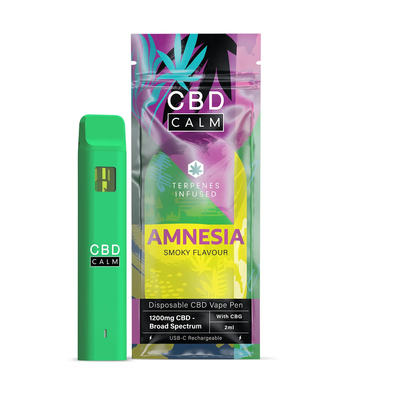 Image of Amnesia – CBD Terpenes 1200mg Disposable Vape | CBD Calm