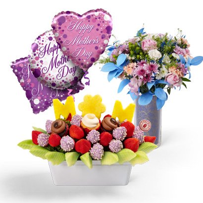 <b>Pink & Blue Flowers Bundle - Delicious Gift For Mom<b>