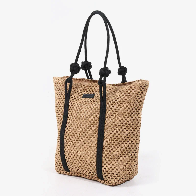 Minimalist Straw Tote For Women Holiday Beach Underarm Bag