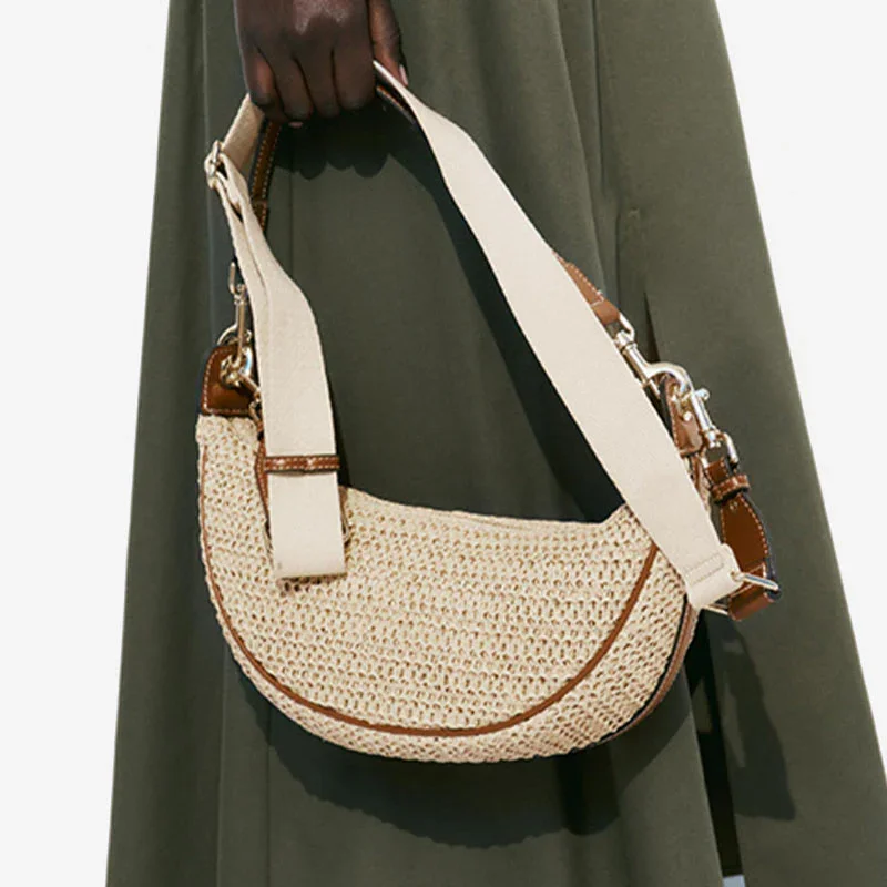 Straw Woven Bag Hobo Bag Crossbody Shoulder Purse for Women