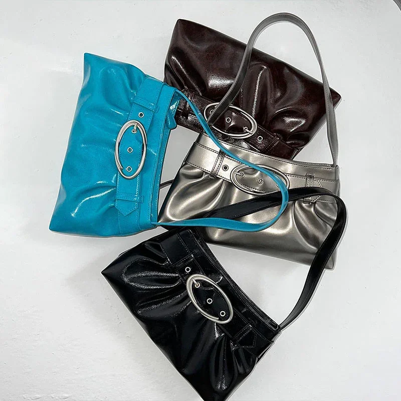 Metallic Underarm Handbag Shoulder Bags for Women Versatile Handbag