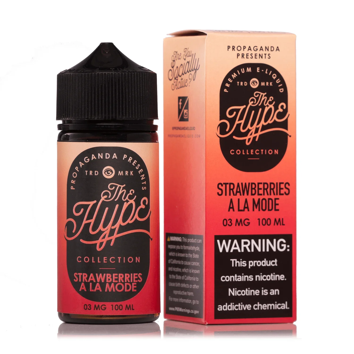 The Hype Strawberries A La Mode 100ml Juice