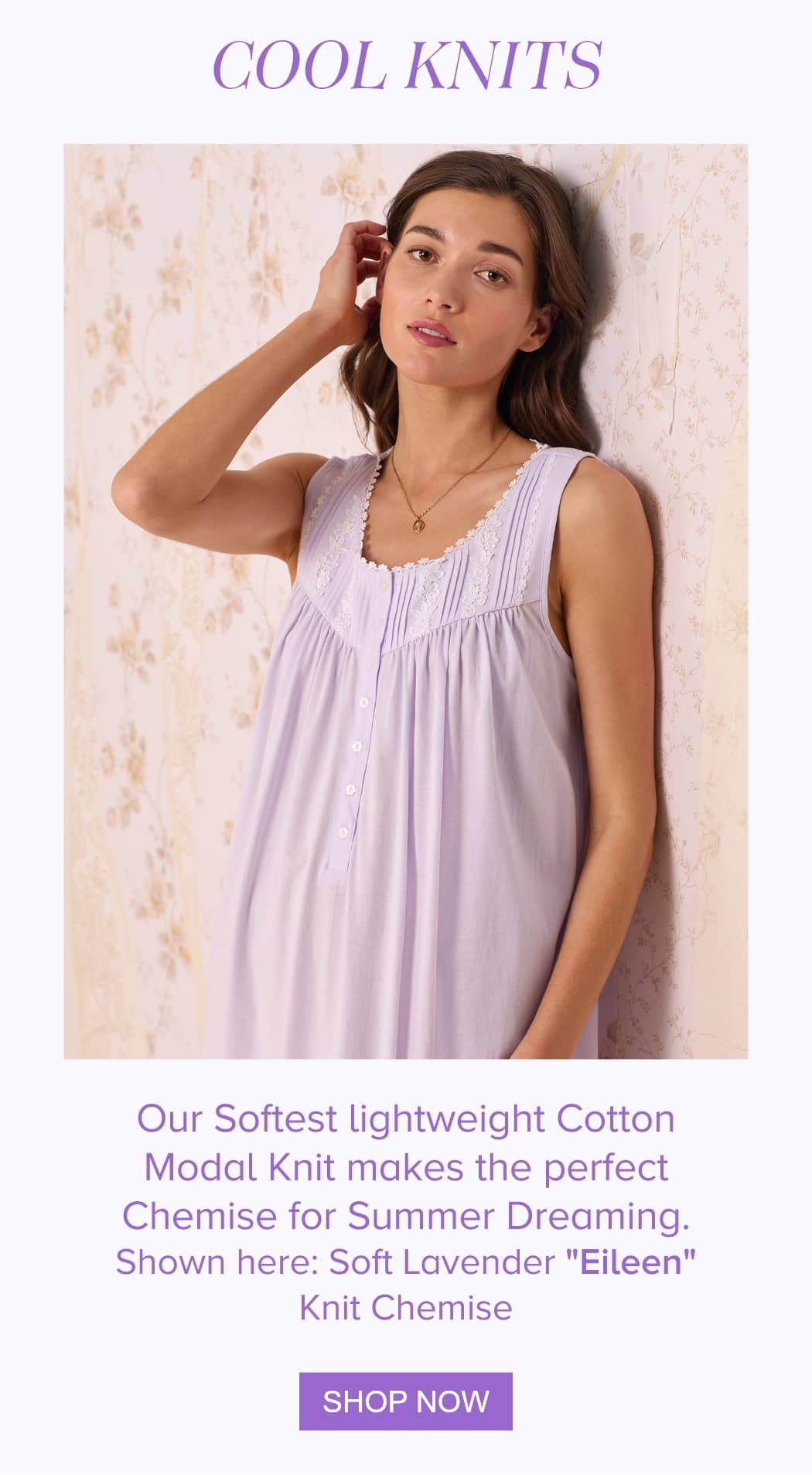 Breezy woven cotton in soft lavender and sage hues