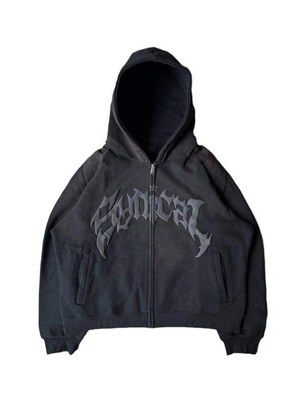 Men's Gothic Letter Print Oversized Hoodie