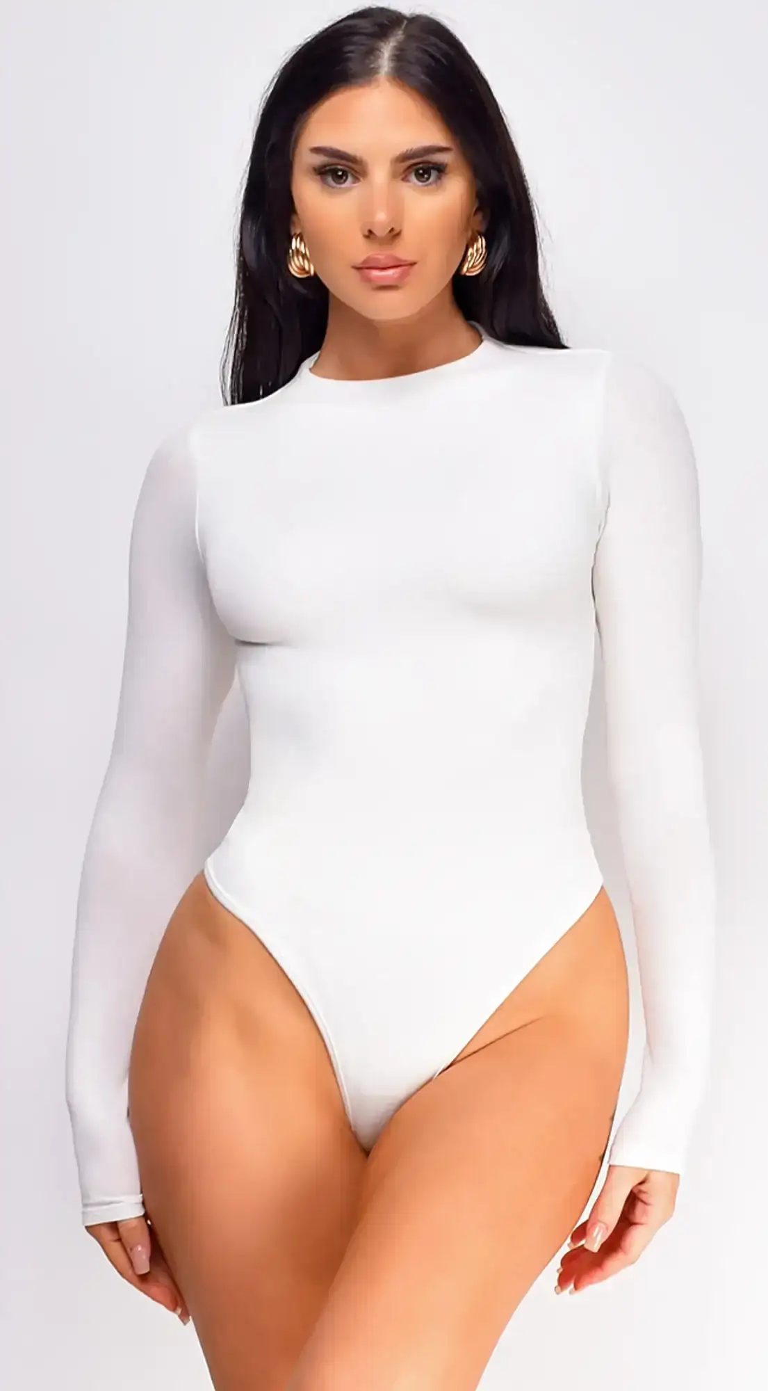 Image of Britta Off White Basic Long Sleeve Bodysuit