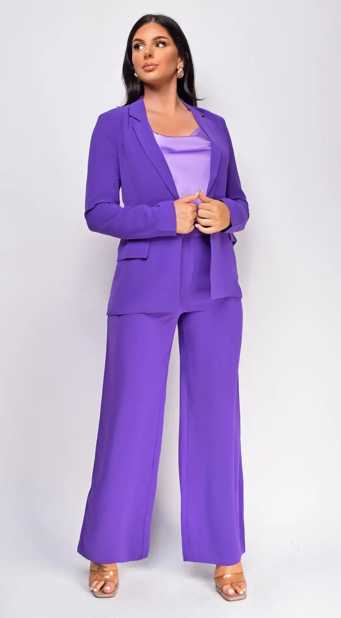Image of Vella Purple Blazer And Pants Set