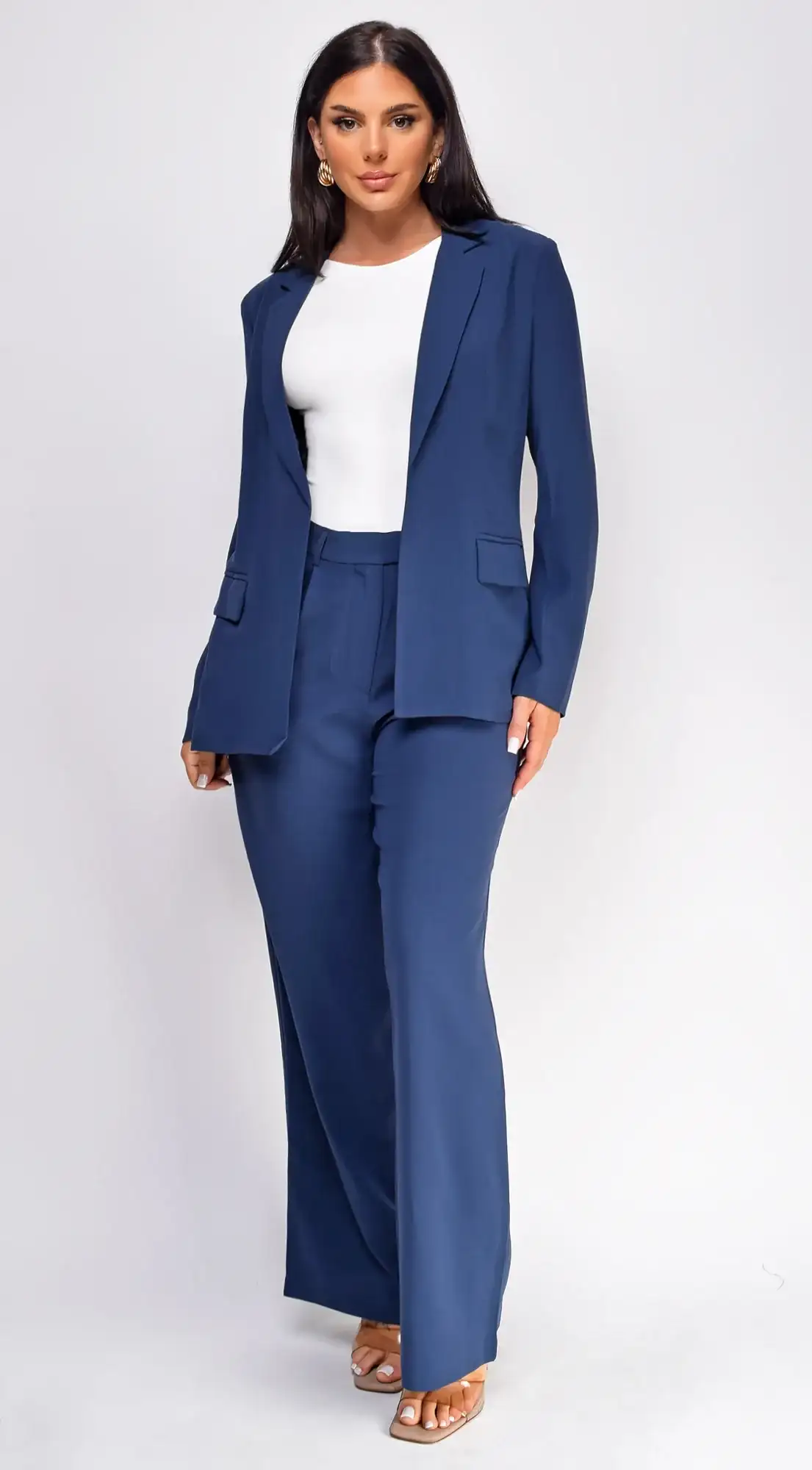 Image of Vella Navy Blue Blazer And Pants Set