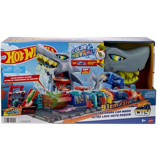 Hot Wheels Ultra Shark Car Wash Playset