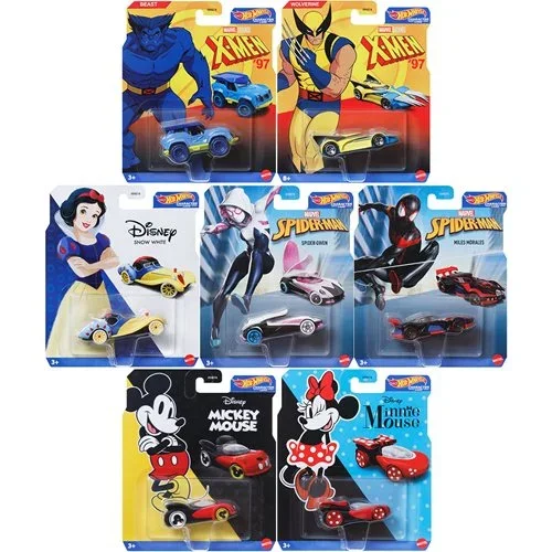 Disney Hot Wheels Character Car 2024 Mix 3 Vehicle Case of 8