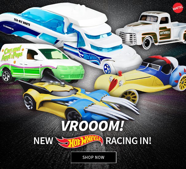 Vroom! New Hot Wheels Racing In! Shop Now!