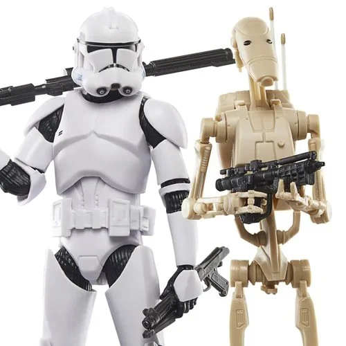 Star Wars The Black Series 6-Inch Phase II Clone Trooper & Battle Droid Action Figures