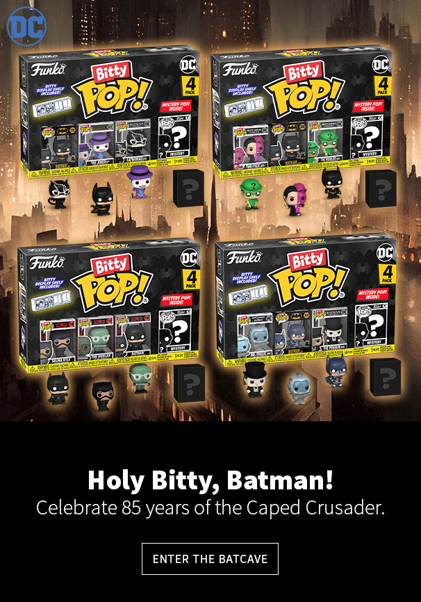 Holy Bitty, Batman! Celebrate 85 years of the Caped Crusader. Enter the Batcave