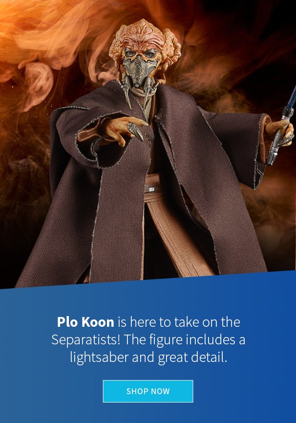 Plo Koon is here to take on the Separatists! The figure includes lightsaber and great detail. 