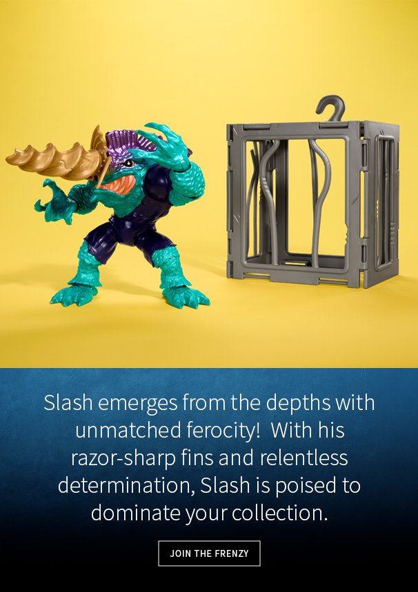 Slash emerges from the depths with unmatched ferocity! With his razor-sharp fins and relentless determination, Slash is poised to dominate your collection.