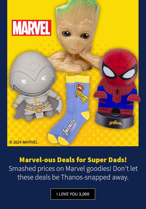  Marvel-ous Deals for Super Dads! Smashed prices on Marvel goodies! Don't let these deals be Thanos-snapped away.