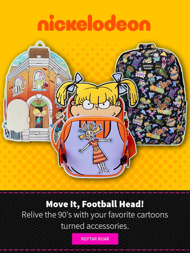 Move It, Football Head! Relive the 90's with your favorite cartoons turned accessories. Reptar Roar