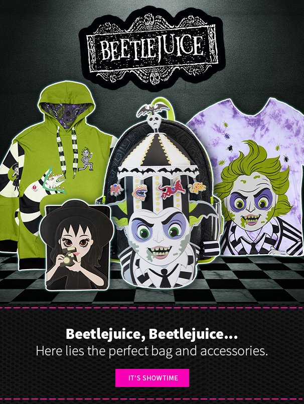 Beelejuice, Beetlejuice...Here lies the perfect bag and accessories. It's Showtime