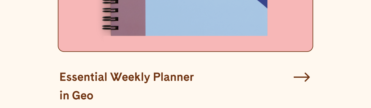 Essential Weekly Planner in Geo