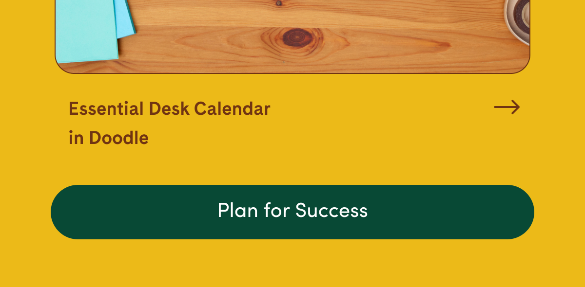 Essential Desk Calendar in Doodle | Plan for Success