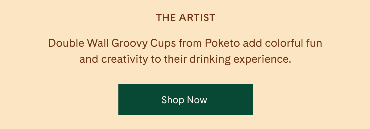 The Artist | Double Wall Groovy Cups from Poketo add colorful fun and creativity to their drinking experience. | Shop Now