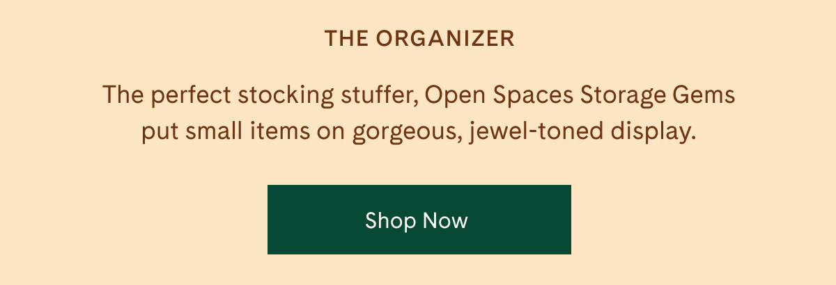 The Organizer | The perfect stocking stuffer, Open Spaces Storage Gems put small items on gorgeous, jewel-toned display. | Shop Now