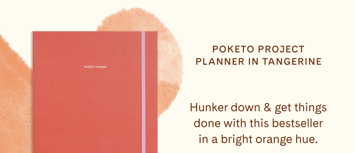 Poketo Project Planner in Tangerine | Hunker down & get things done with this bestseller in a bright orange hue.