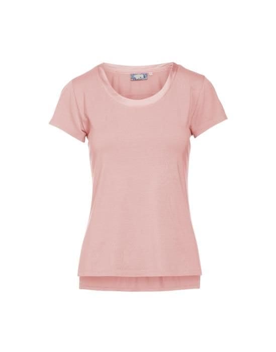 ESSENZA Luyza Uni Pink Sand Top Kurzarm S