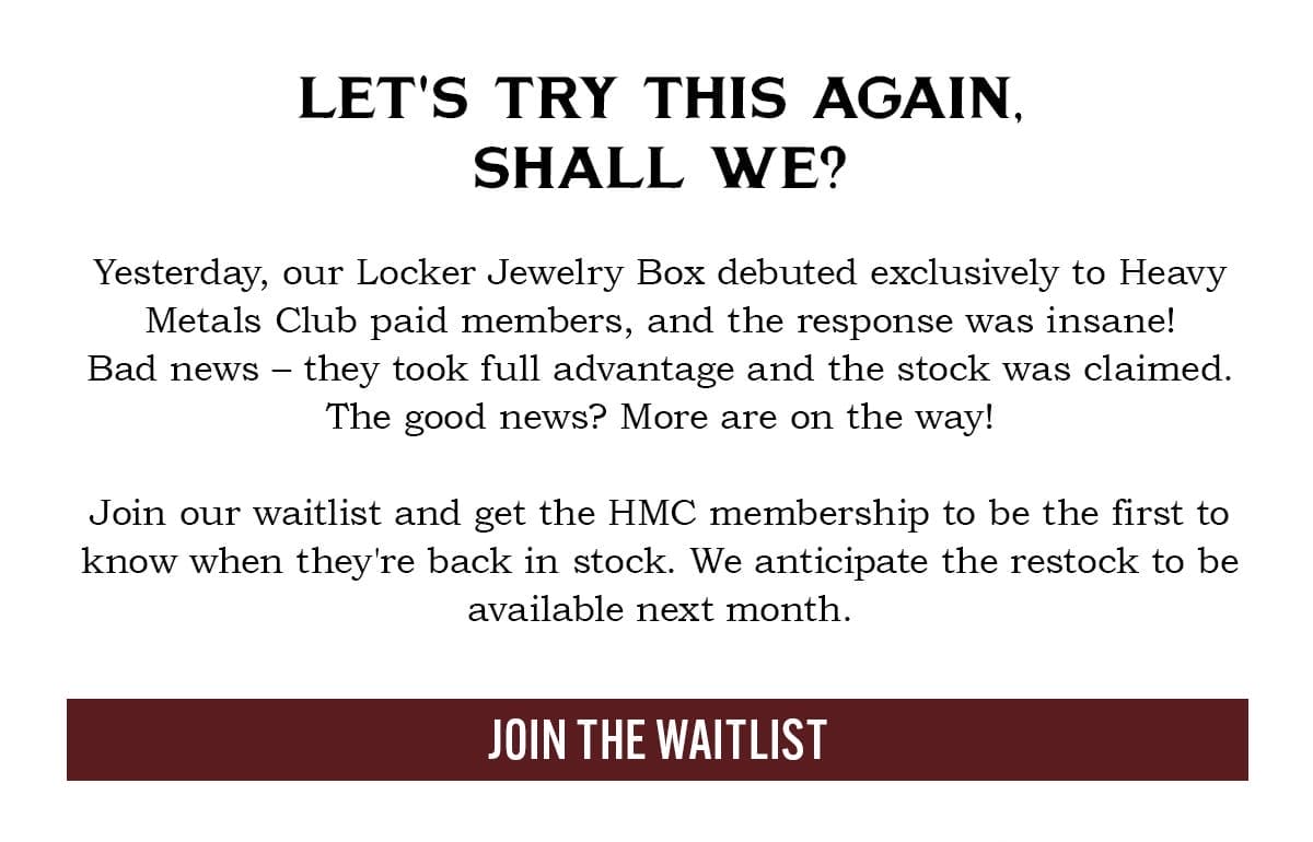Jewelry Box Waitlist