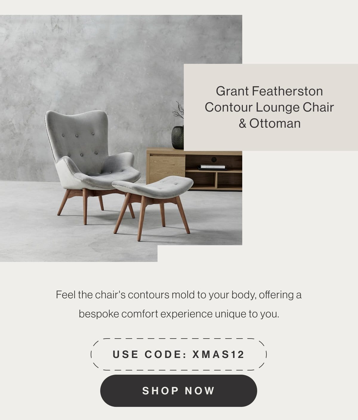 Grant Featherston Contour Lounge Chair & Ottoman - Feel the chair's contours mold to your body, offering a bespoke comfort experience unique to you. - Use code: XMAS12 - Shop Now