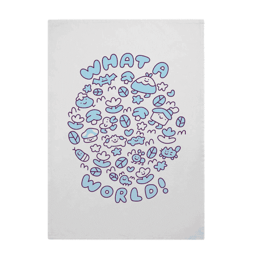 What a world Tea Towel By Heyheymomo