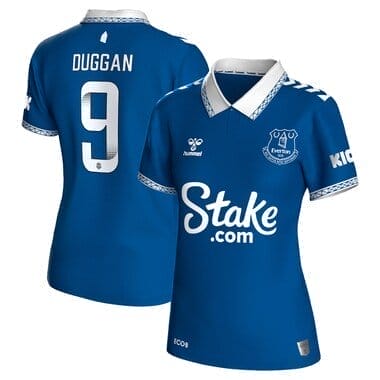 Everton WSL Hummel Home Shirt 2023-24 - Womens with Duggan 9 printing