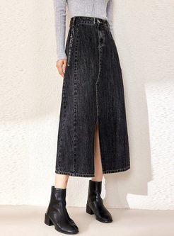 Fashion Split Women Denim Skirts