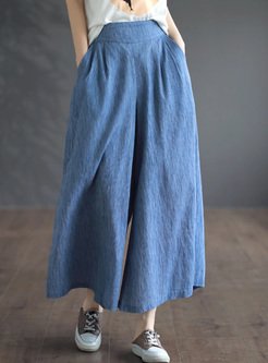 Draped Women Wide Leg Pants