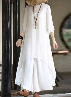 Vintage Transparent Irregular Hem Maxi Dresses