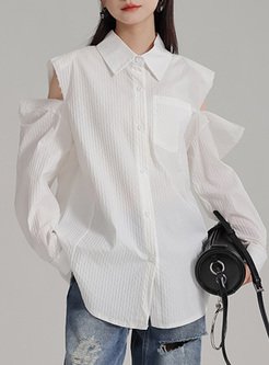 Boxy Hollow Striped Women Blouses