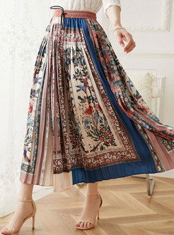 Exclusive Pleated Printed Maxi Skirts For Women