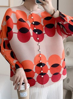 Comfort Single-Breasted Polka Dot Tops For Women