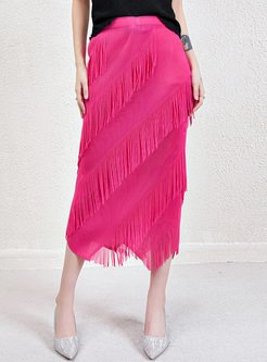 Classy Fringes Smocked Skirts