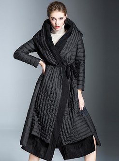 Hooded Thicken Wrap Long Down Coat