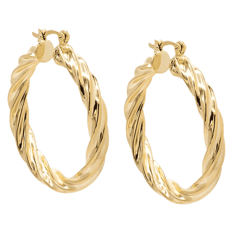 Adina's Chunky Hollow Twisted Hoop Earring