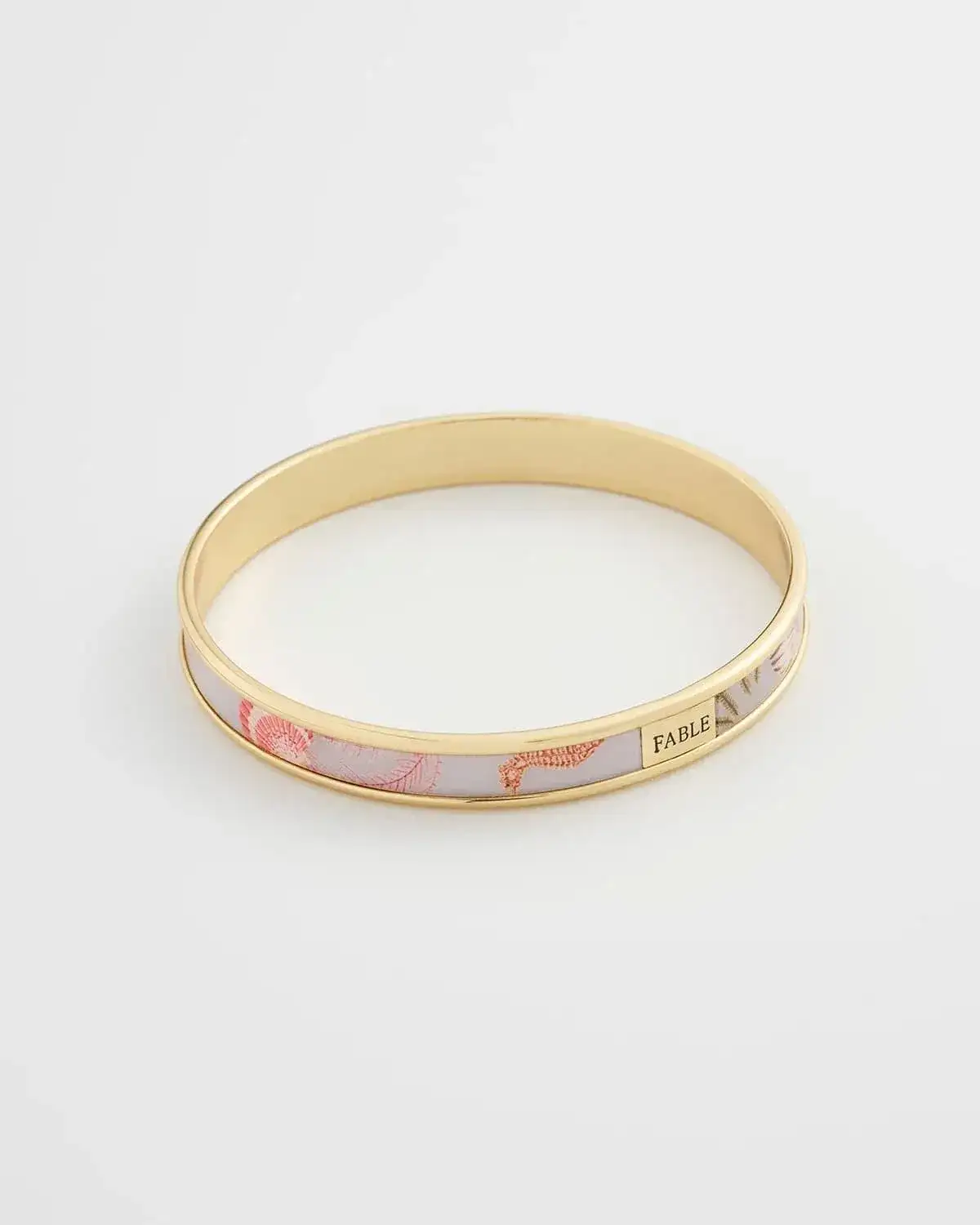 Image of Whispering Sands Printed Gold Plated Bangle - Blue