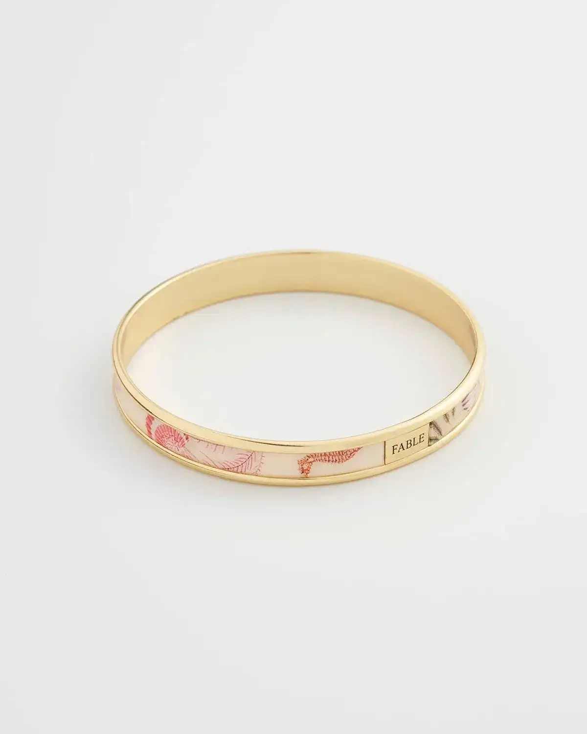 Image of Whispering Sands Printed Gold Plated Bangle - Yellow