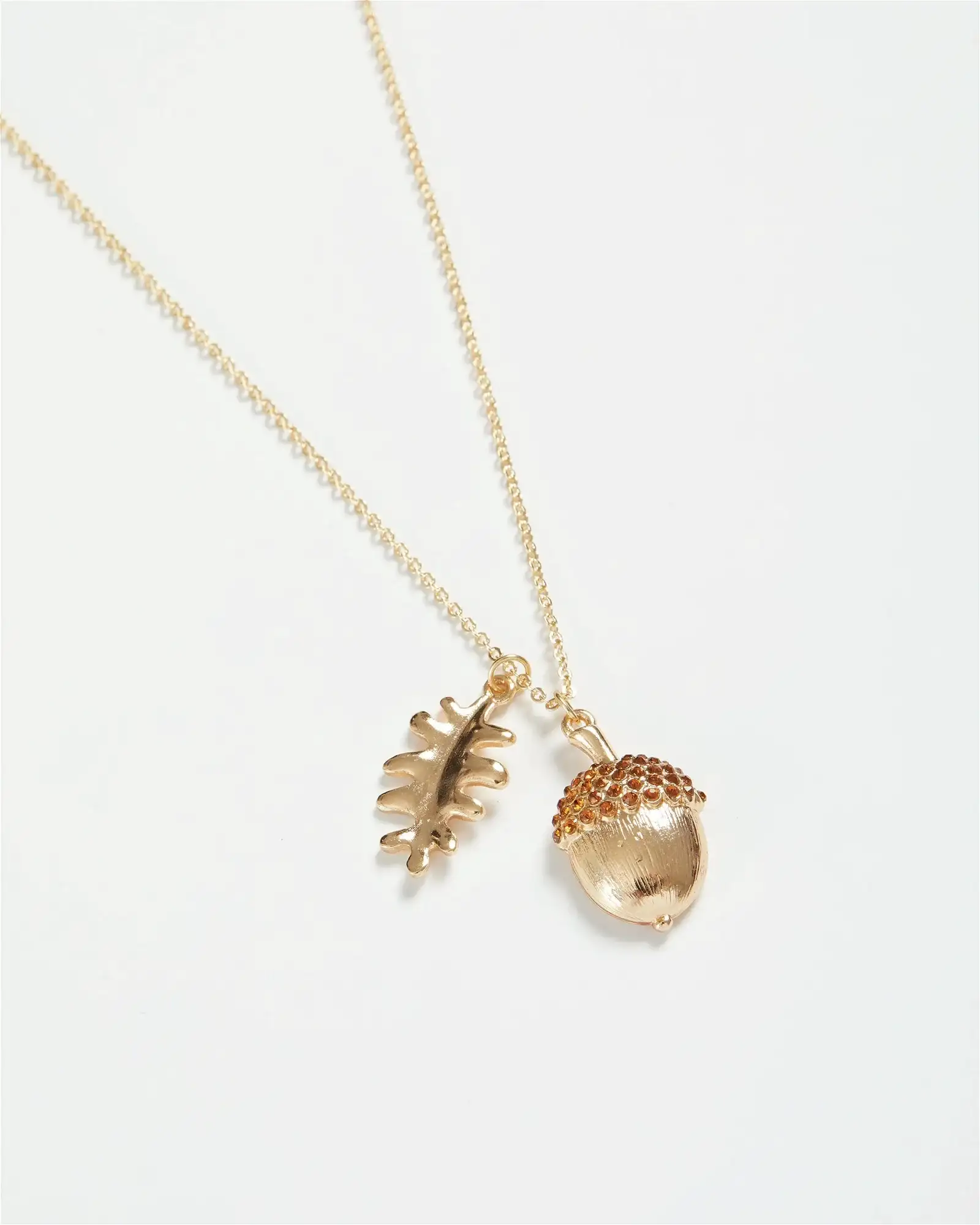 Image of Gold Acorn Short Necklace