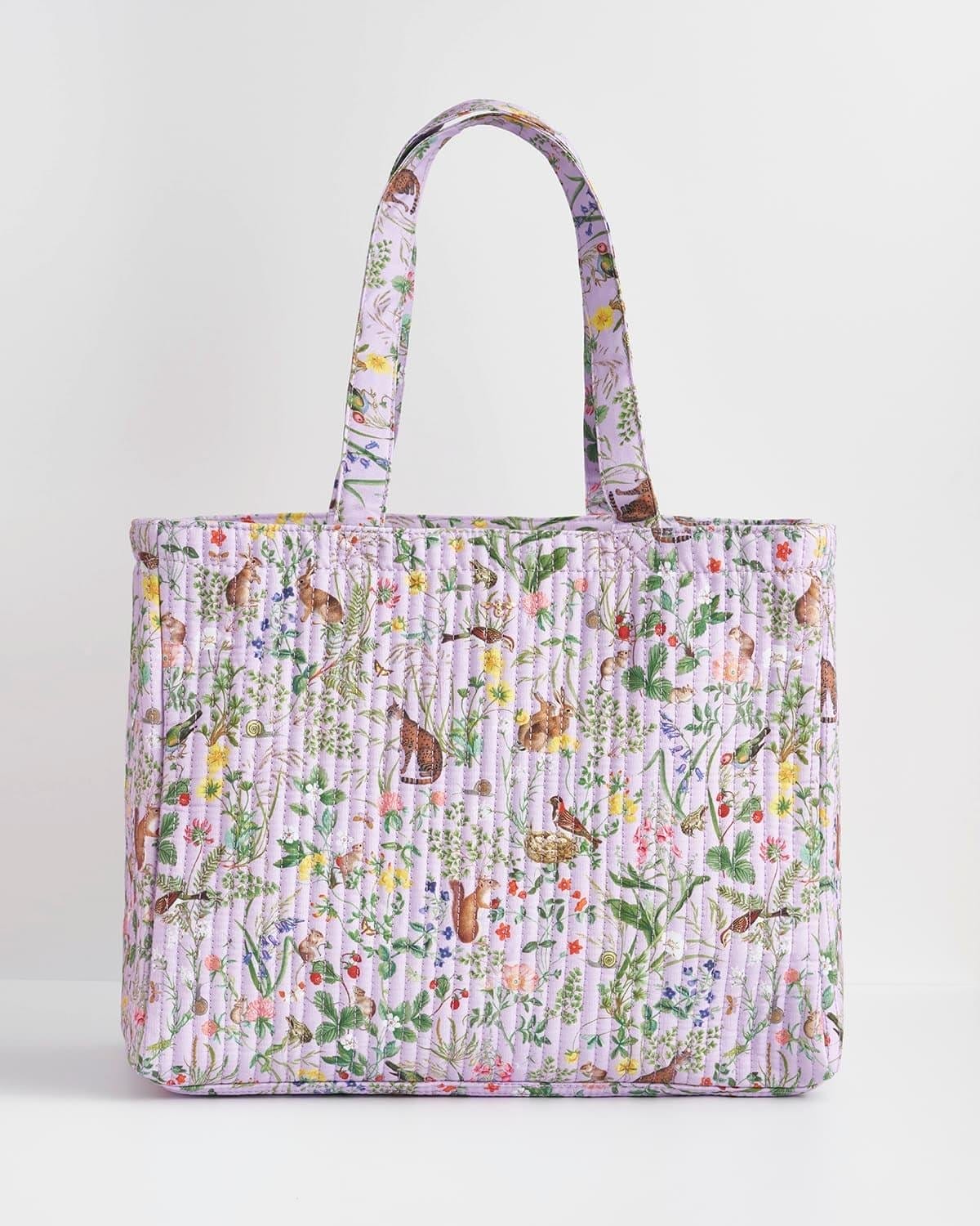Image of Fable Meadow Creatures Quilted Tote - Lilac