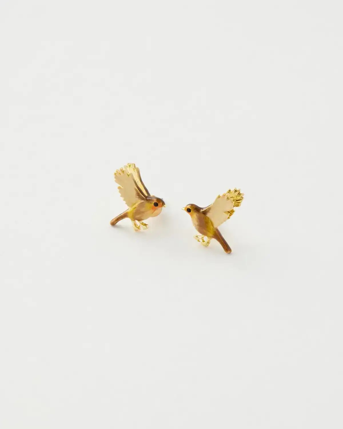 Image of Enamel Flying Robin earrings