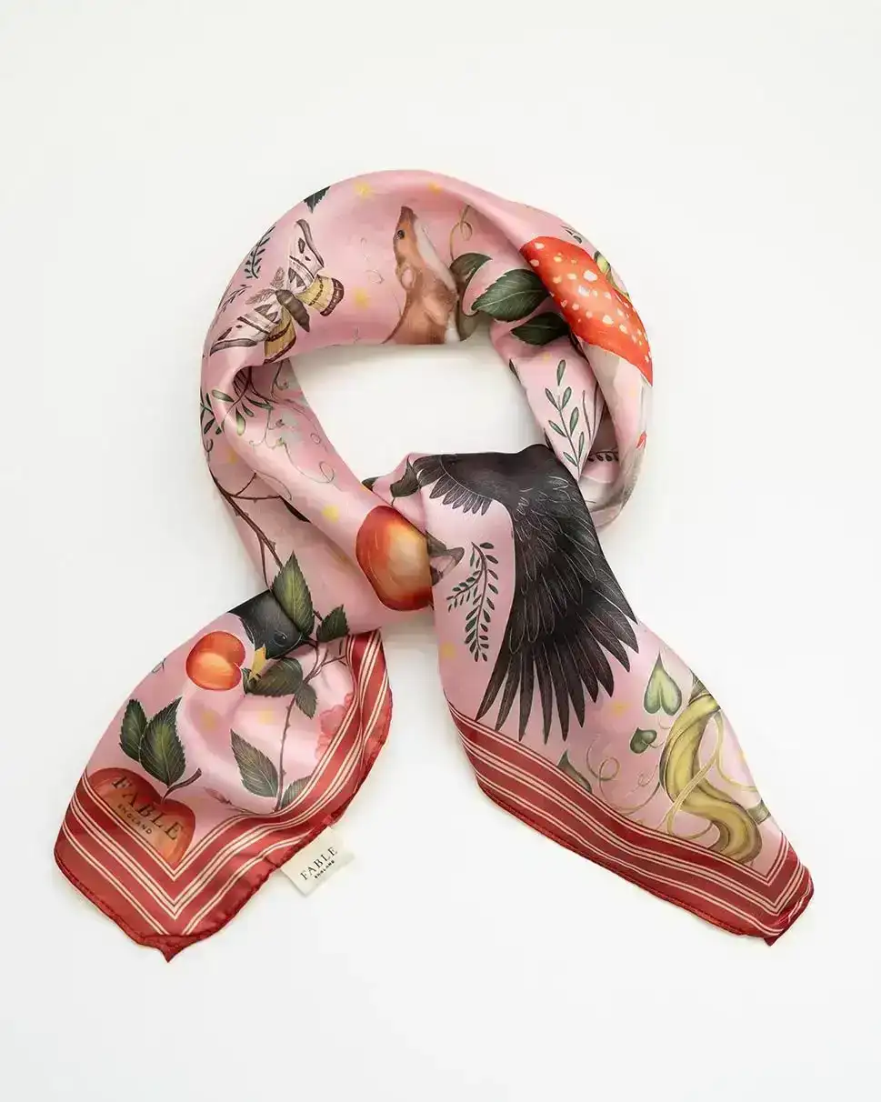 Image of Catherine Rowe's Into The Woods Square Scarf Pink