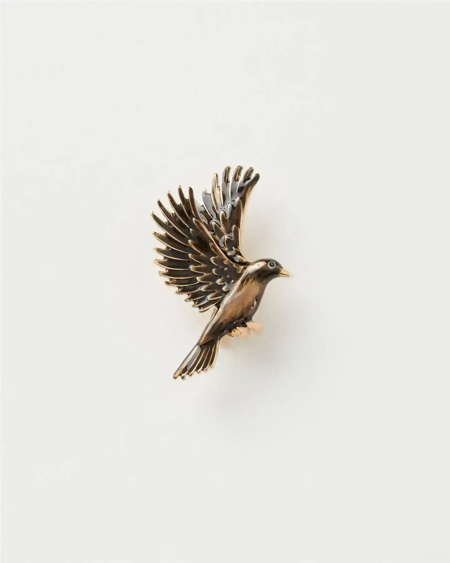 Image of Enamel Black Bird Brooch